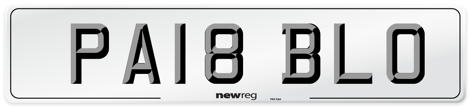 PA18 BLO Number Plate from New Reg